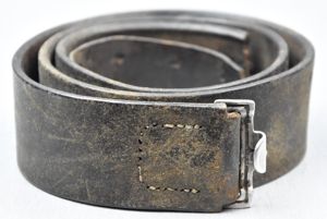 Early Wehrmacht leather equipment belt with aluminum hook 1937