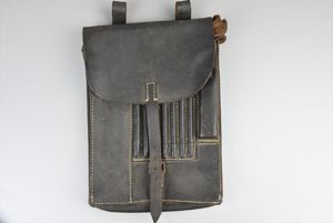 Wehrmacht black leather map case with RBNr.