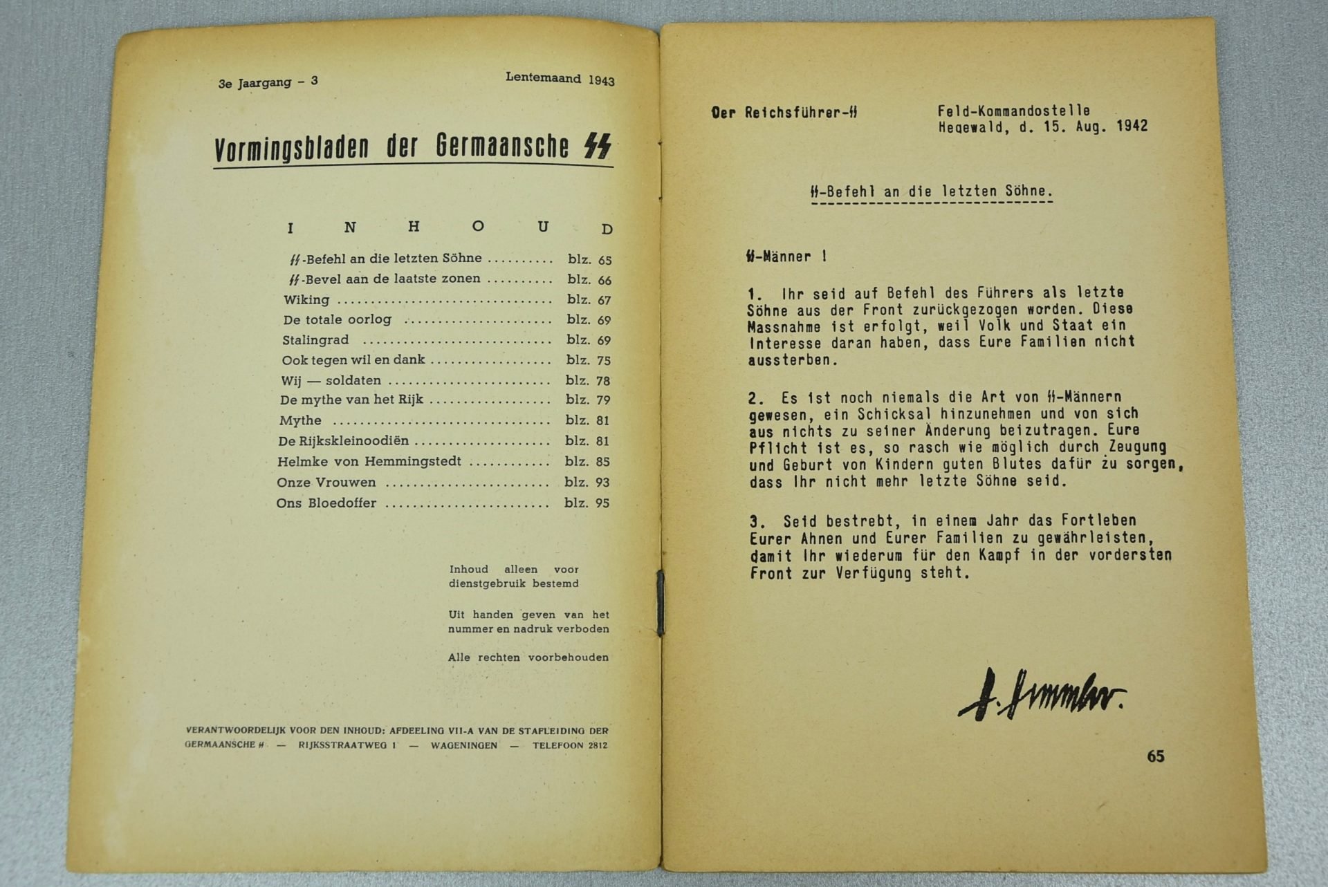 Dutch Germaansche SS 'Vormingsbladen' March 1943 nr.3 — image 3