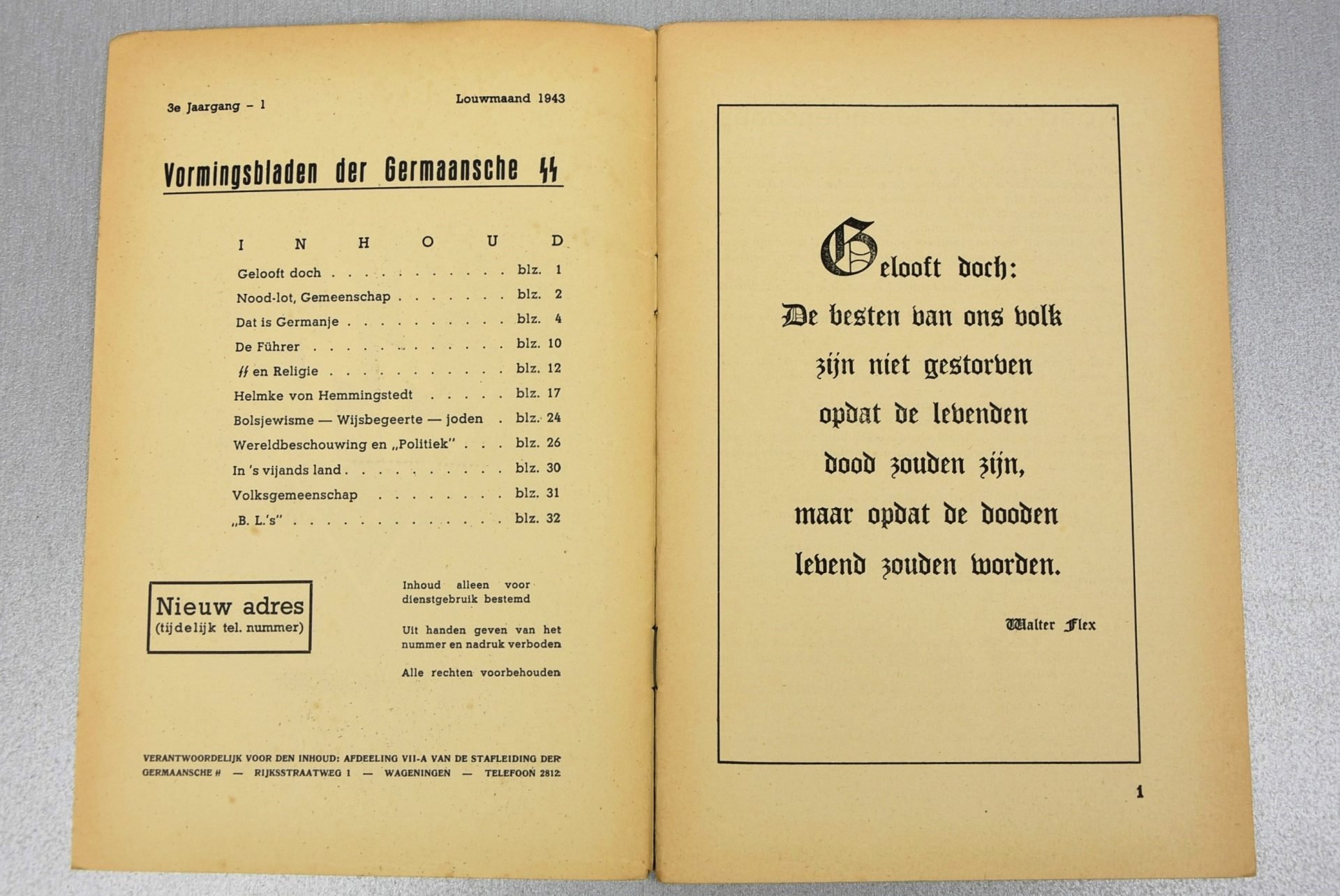 Dutch Germaansche SS 'Vormingsbladen' January 1943 nr.1 — image 3