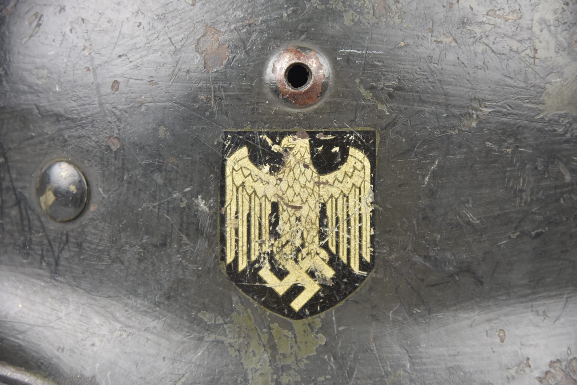 M35 Heer ex-double decal 'overpaint' steel helmet SE68 1937 — image 2