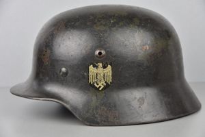 M35 Heer ex-double decal 'overpaint' steel helmet SE68 1937