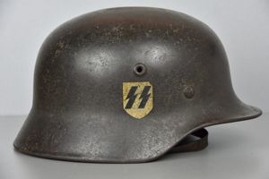 M40 Waffen-SS single decal steel helmet Q66