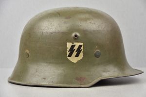 M34 SS 'Sicherheitsdienst SD' double decal Edelstahl helmet