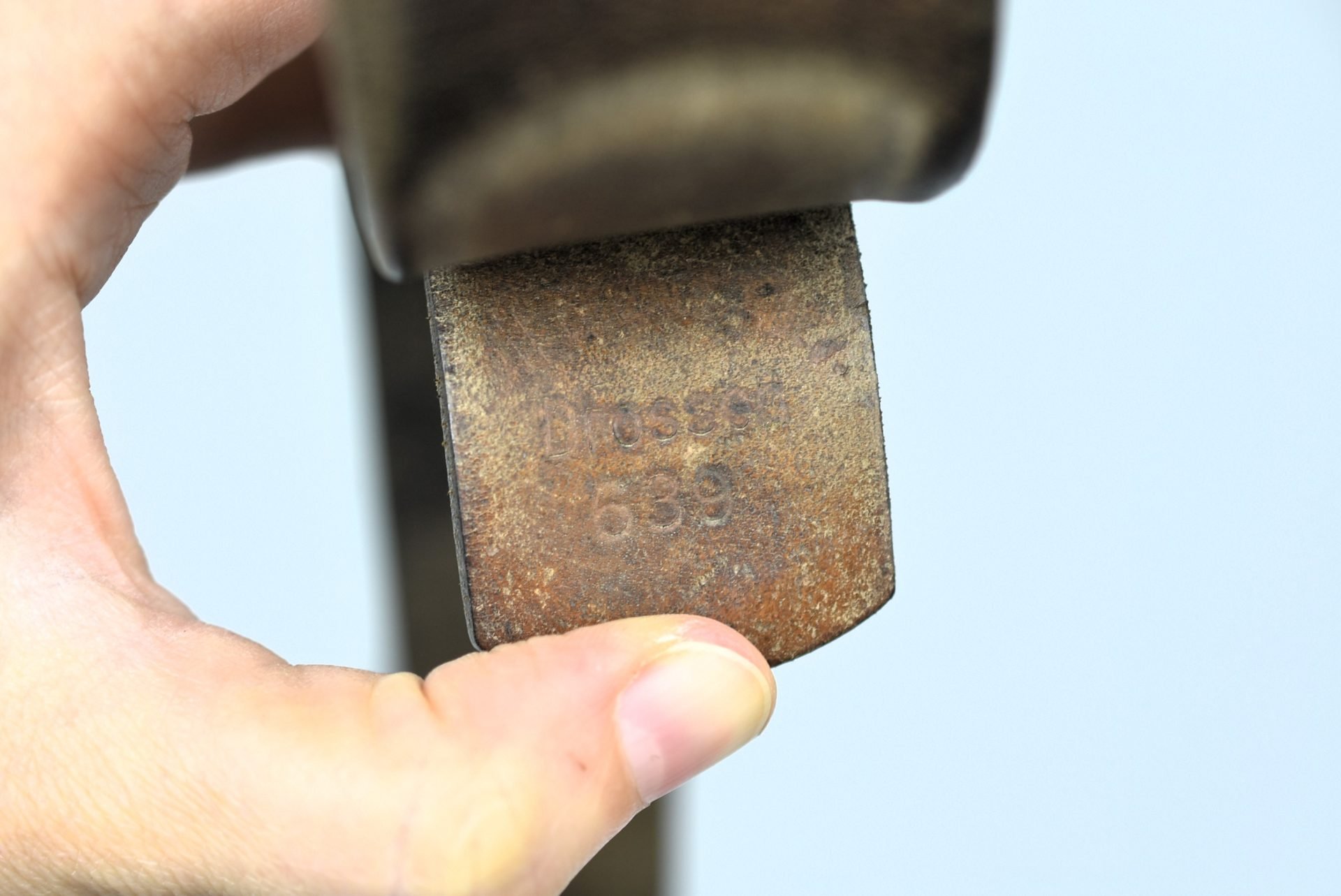 Early Wehrmacht leather equipment belt with aluminum hook 1939 — image 11