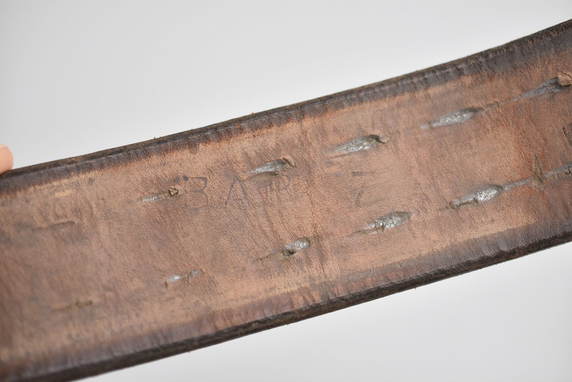 Early Wehrmacht leather equipment belt with aluminum hook 1939 — image 9