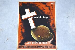 Belgian WW2 poster 'The enemy is listening' French version 1945 …