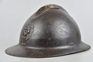 WW2 M1931 dark green Belgian Adrian helmet