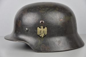 M35 Heer ex-double decal 'overpaint' steel helmet SE68 1937