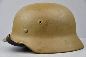 M40 Czech reissued tan colored steel helmet EF64