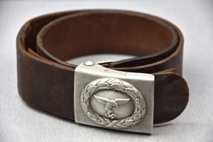 Early brown Luftwaffe belt with buckle by Assmann & Sohne …