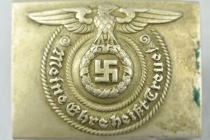 Waffen-SS belt buckle in nickel silver by Overhoff