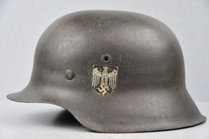 M42 army (Heer) single decal steel helmet EF66