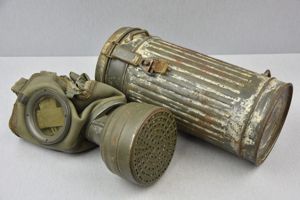 M31 Wehrmacht gas mask with winter camouflage canister by E.G. …