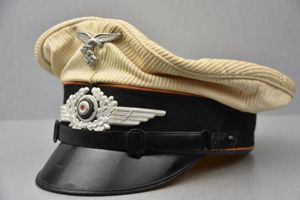 Luftwaffe enlisted white topped visor cap for signals