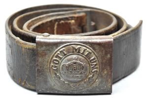 WW1 German Prussian steel buckle with belt