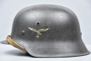 M42 Luftwaffe single decal steel helmet ET66 1942