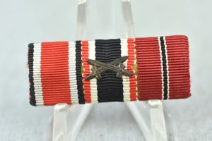 Three piece ribbon bar Iron Cross, KVK and Eastern front …