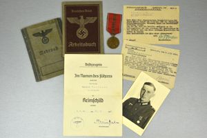 Army (Heer) Wehrpass infanterie-div. 72 with Romanian Medal and Krim …