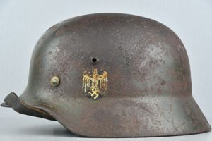 M35 army (Heer) double decal steel helmet Q64