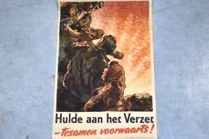 WW2 Belgian resistance poster 'Hulde aan het Verzet' 50 x …