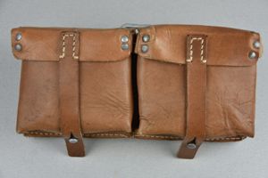 Gewehr 43 ammunition pouch in brown leather by ROS 1944