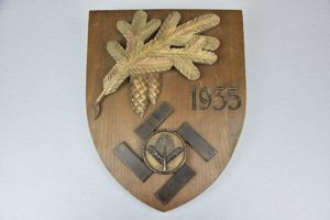 RAD 'Reichsarbeitsdienst' wooden wall plaque 1935