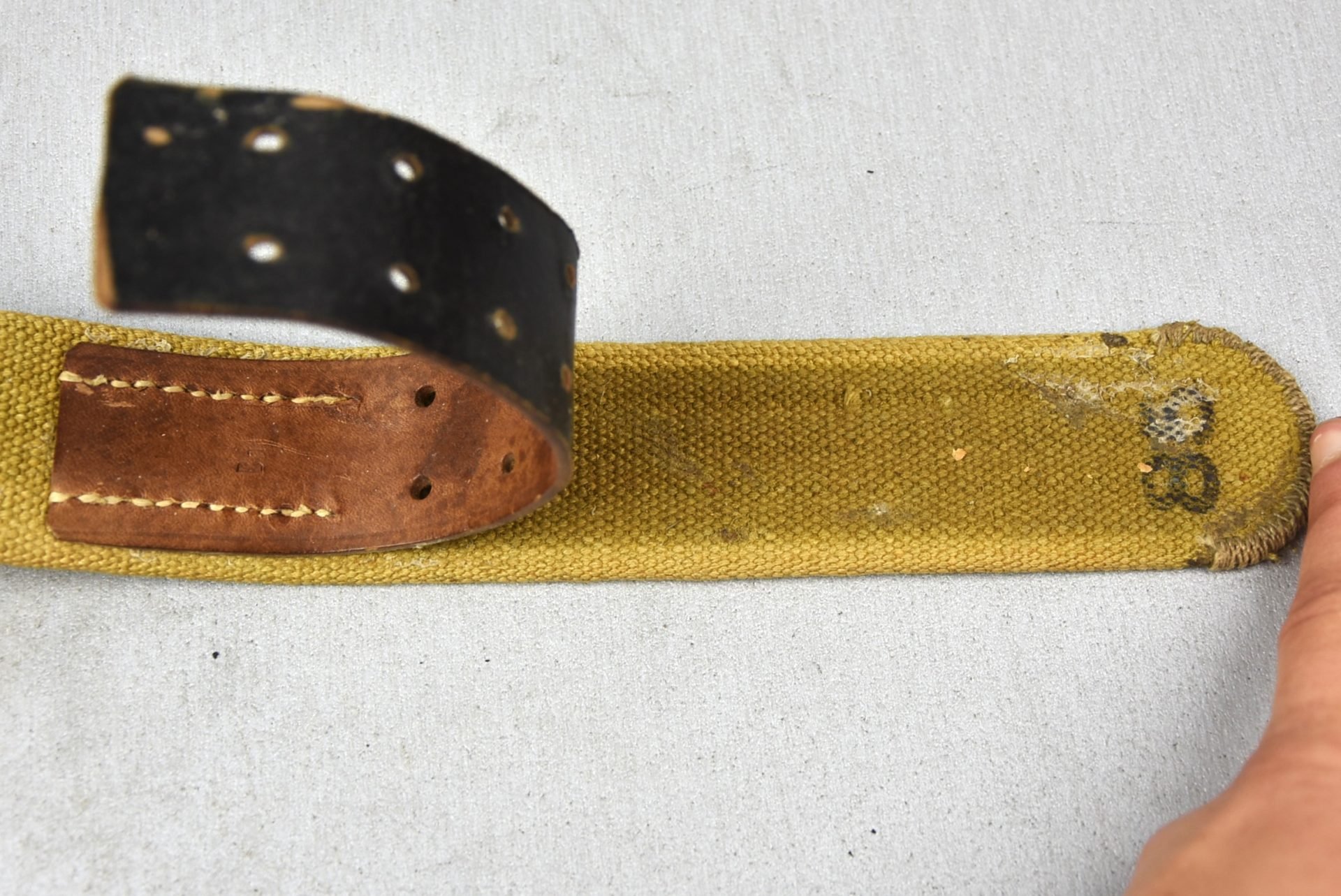 Wehrmacht 'Afrikakorps' tropical webbing belt with RBNr. — image 9