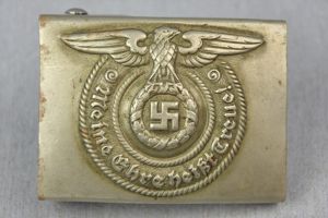 Early Waffen-SS belt buckle in nickel silver by Overhoff (O&C …