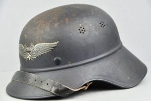 MINT M38 Luftschutz 'Gladiator' rare two piece steel helmet