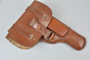 Luftwaffe 'Pistole 37M' brown leather holster by cdc 1942
