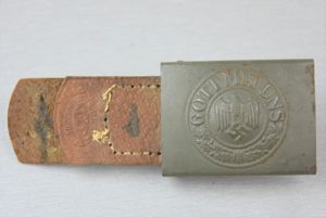 Army (Heer) steel belt buckle by H. Arld 1942 'pig …