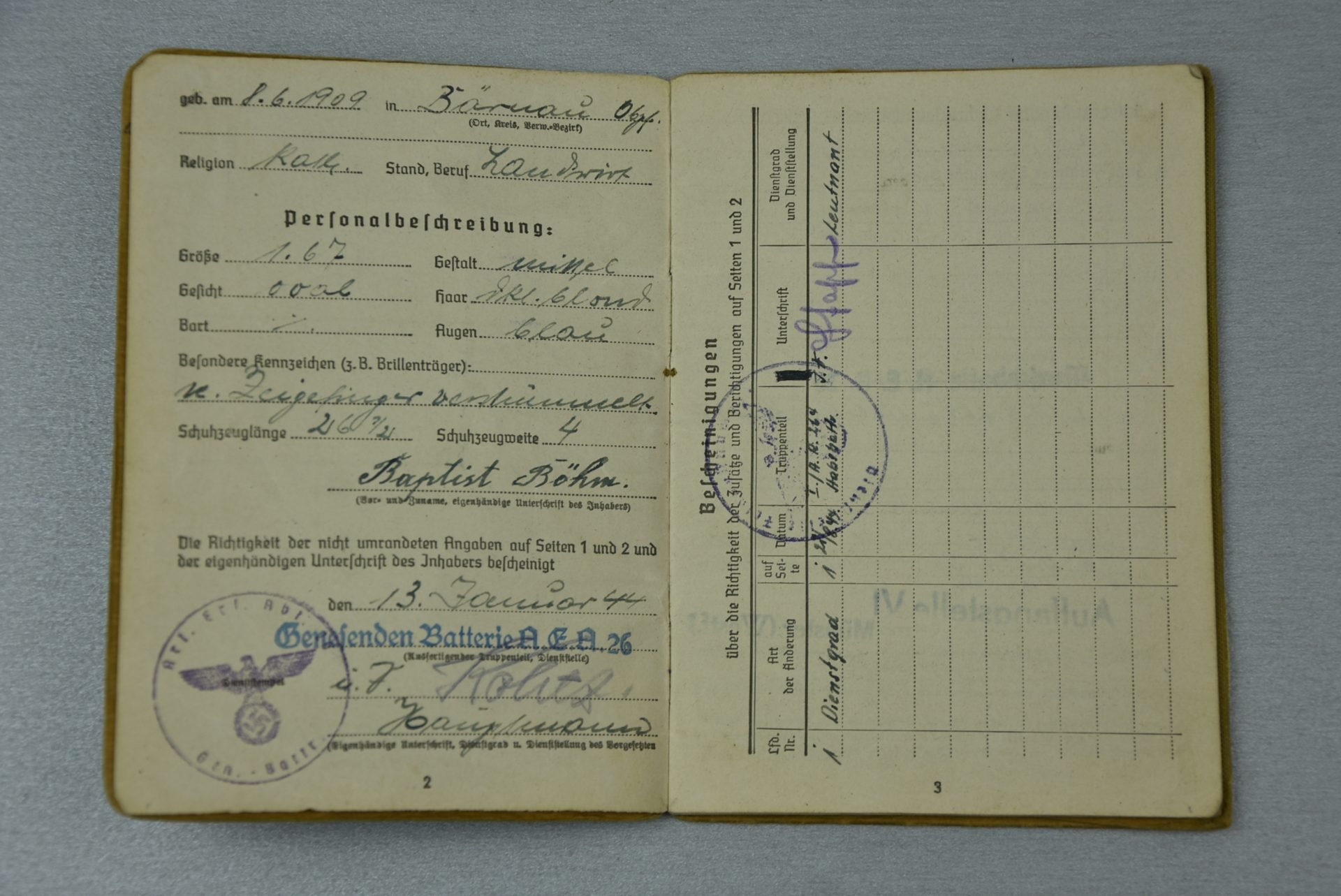 Army (Heer) Soldbuch Artillerie-Rgt 264 Croatia anti-partisan (Tito) fighting — image 3