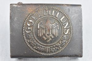 Late war grey army/navy belt buckle by Gustav Brehmer 1943