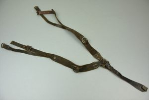 Wehrmacht leather Y-straps 'Koppeltragegestell' with RBNr.