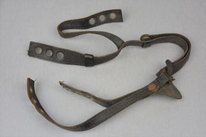 Post-war Fallschirmjäger helmet chin straps
