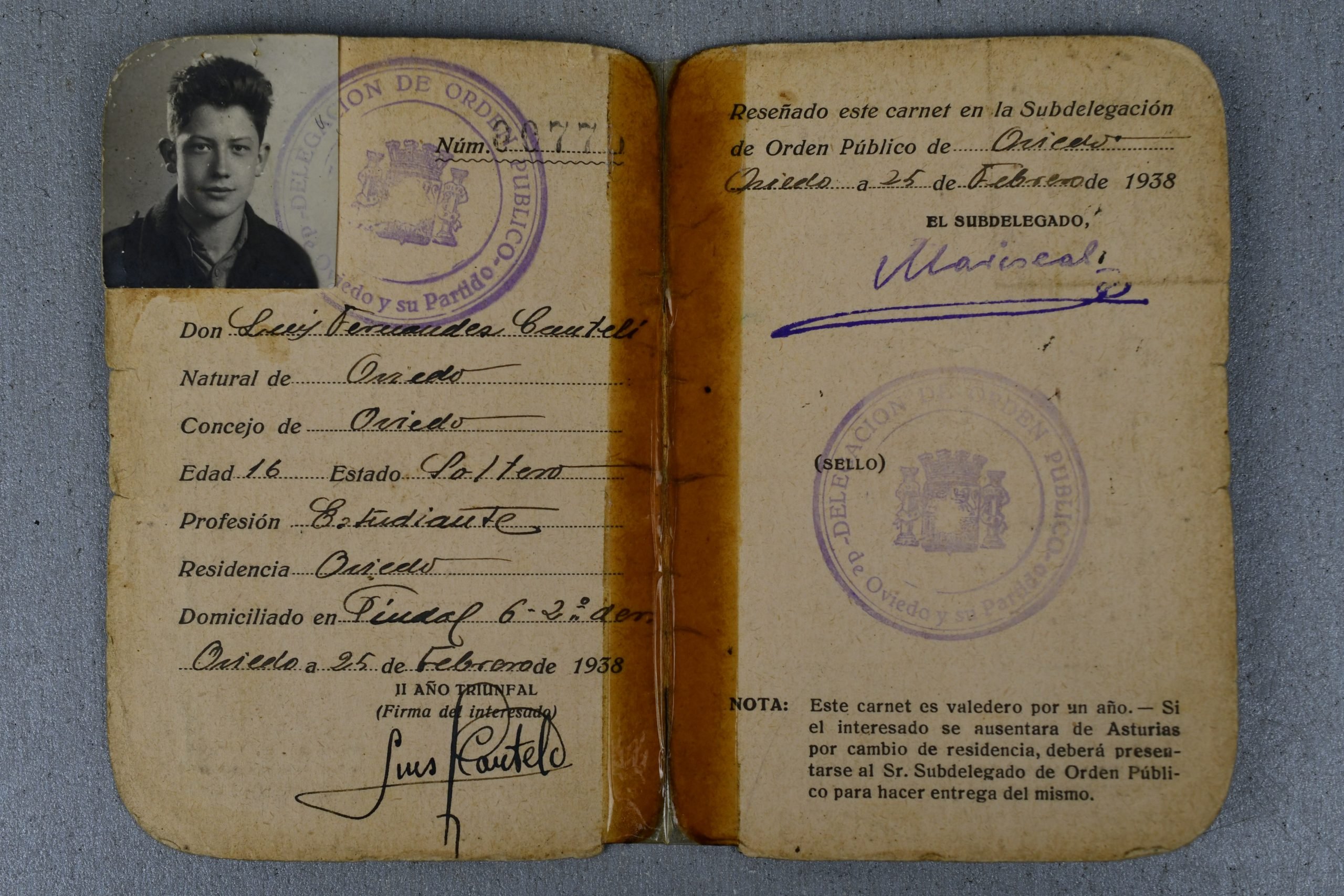 Spanish ID card 1938 — image 3