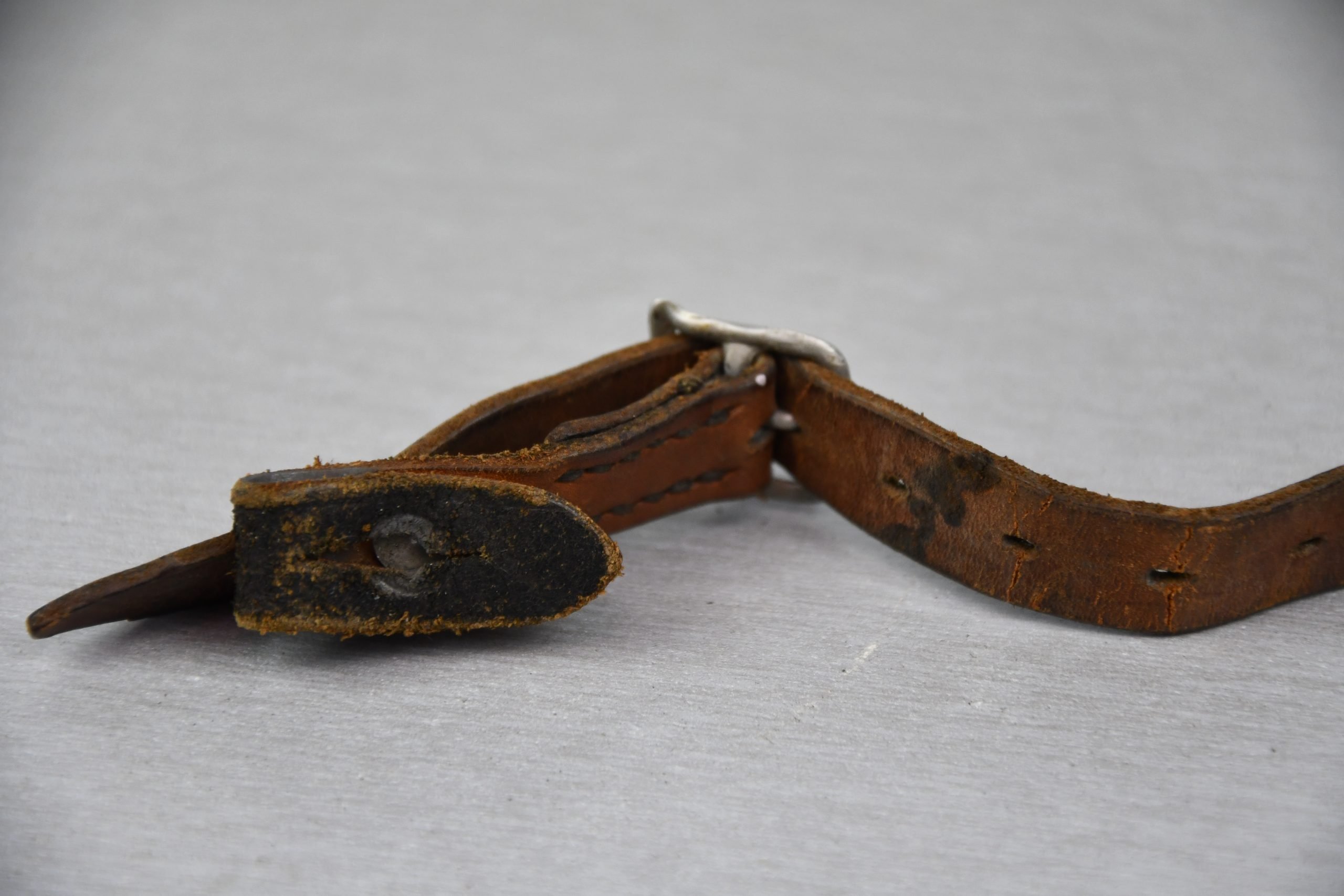 Early German helmet chin strap with aluminum buckle 1938 — image 3