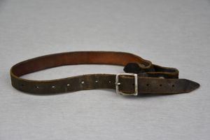 Early German helmet chin strap with aluminum buckle 1938
