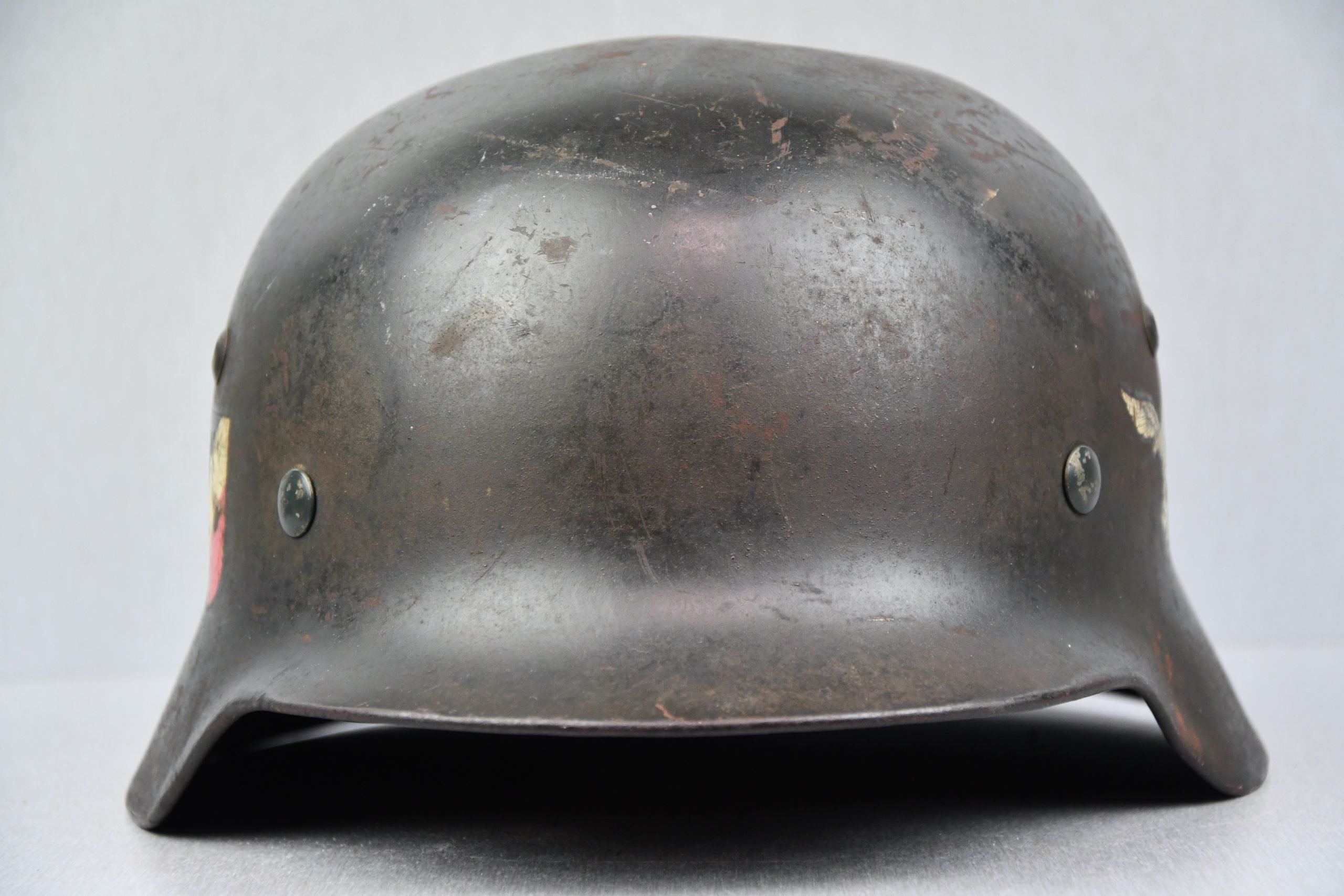 M35 Luftwaffe double decal steel helmet ET68 1939 unit marked — image 3
