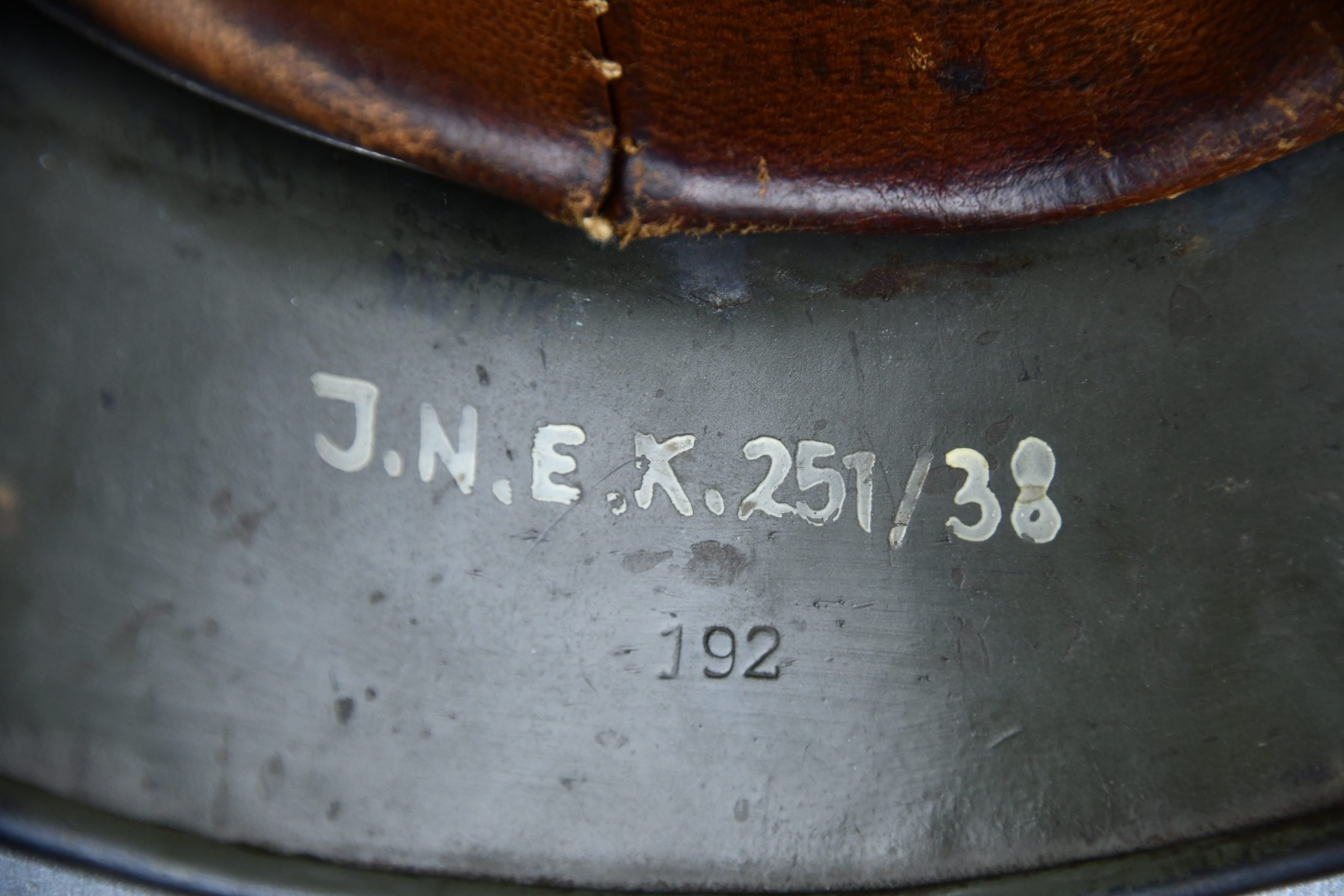 M35 army (heer) single decal 'overpaint' steel helmet Q68 named and unit marked — image 14