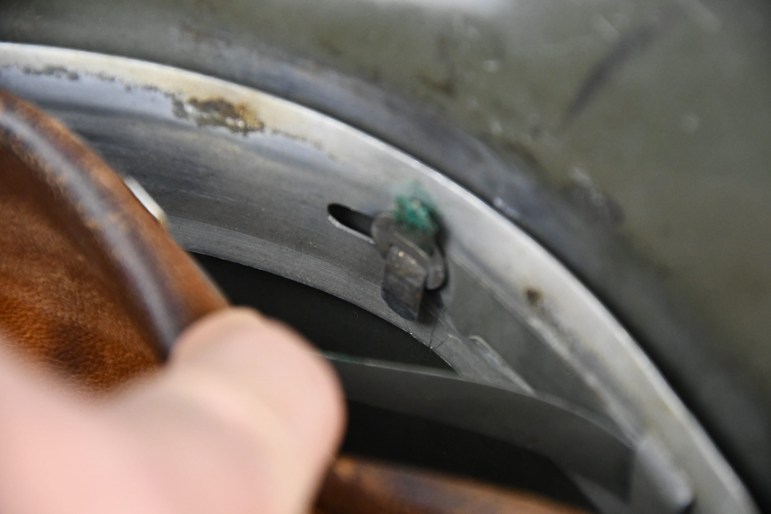 M35 army (heer) single decal 'overpaint' steel helmet Q68 named and unit marked — image 17