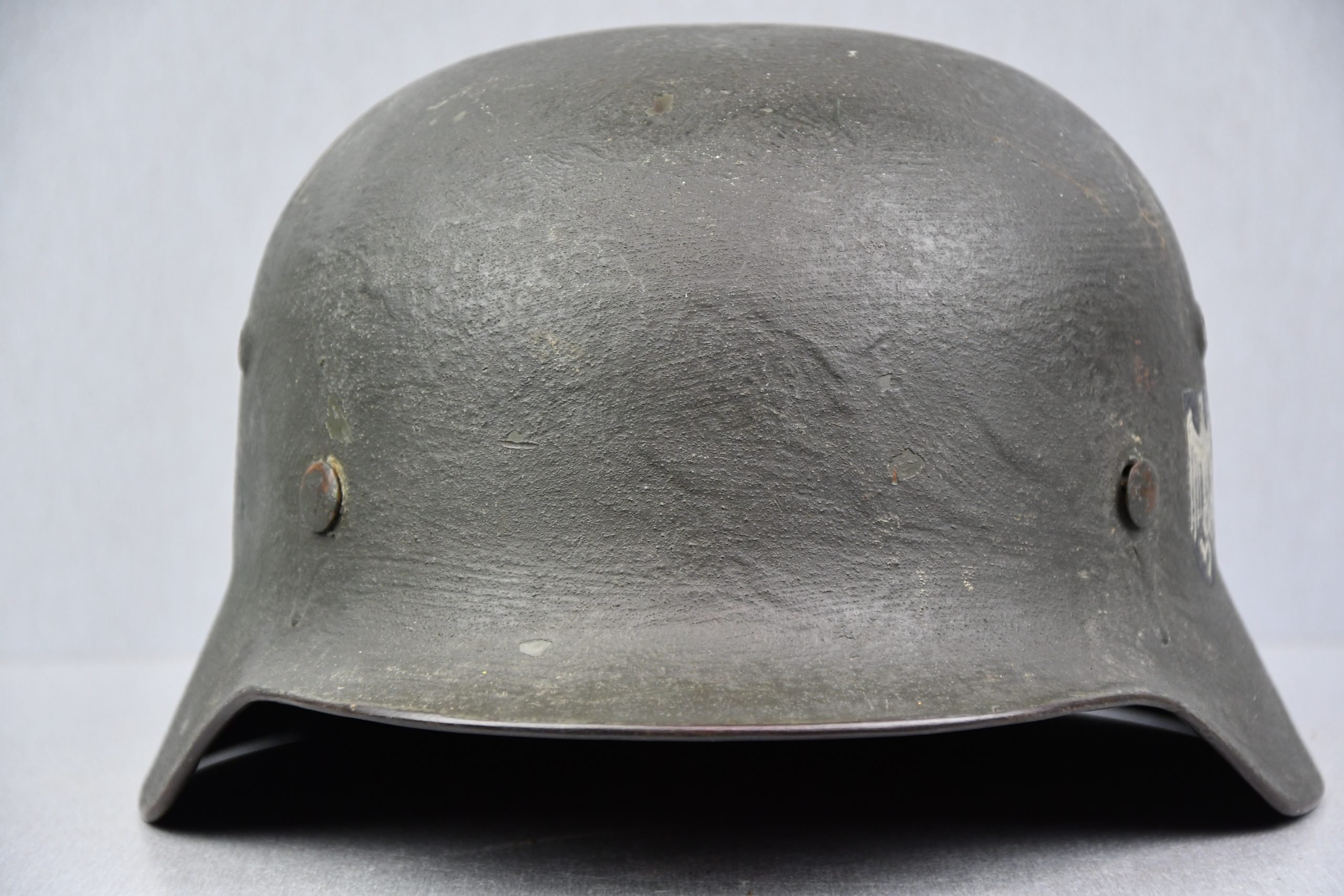 M35 army (heer) single decal 'overpaint' steel helmet Q68 named and unit marked — image 3