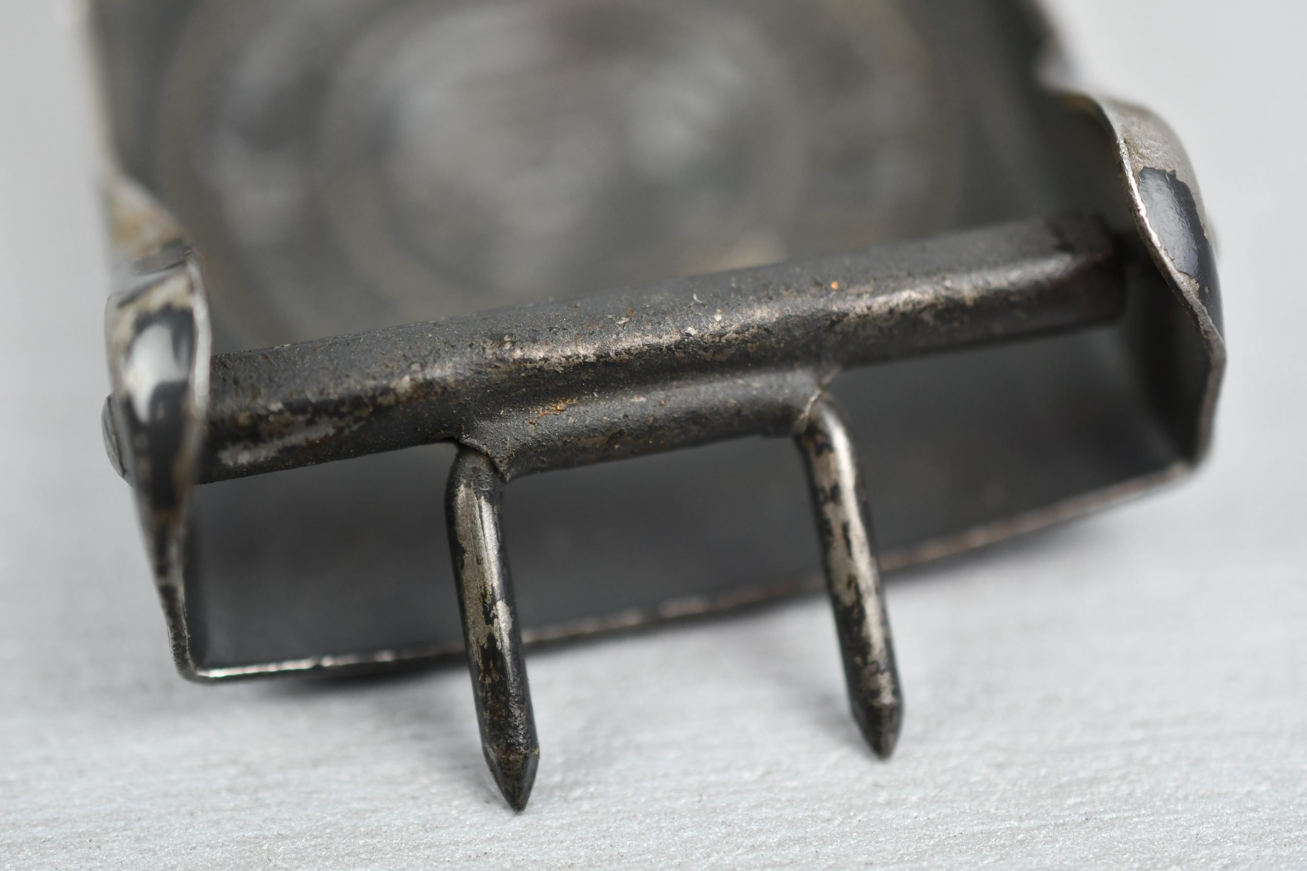 Late war grey army/navy steel belt buckle — image 4