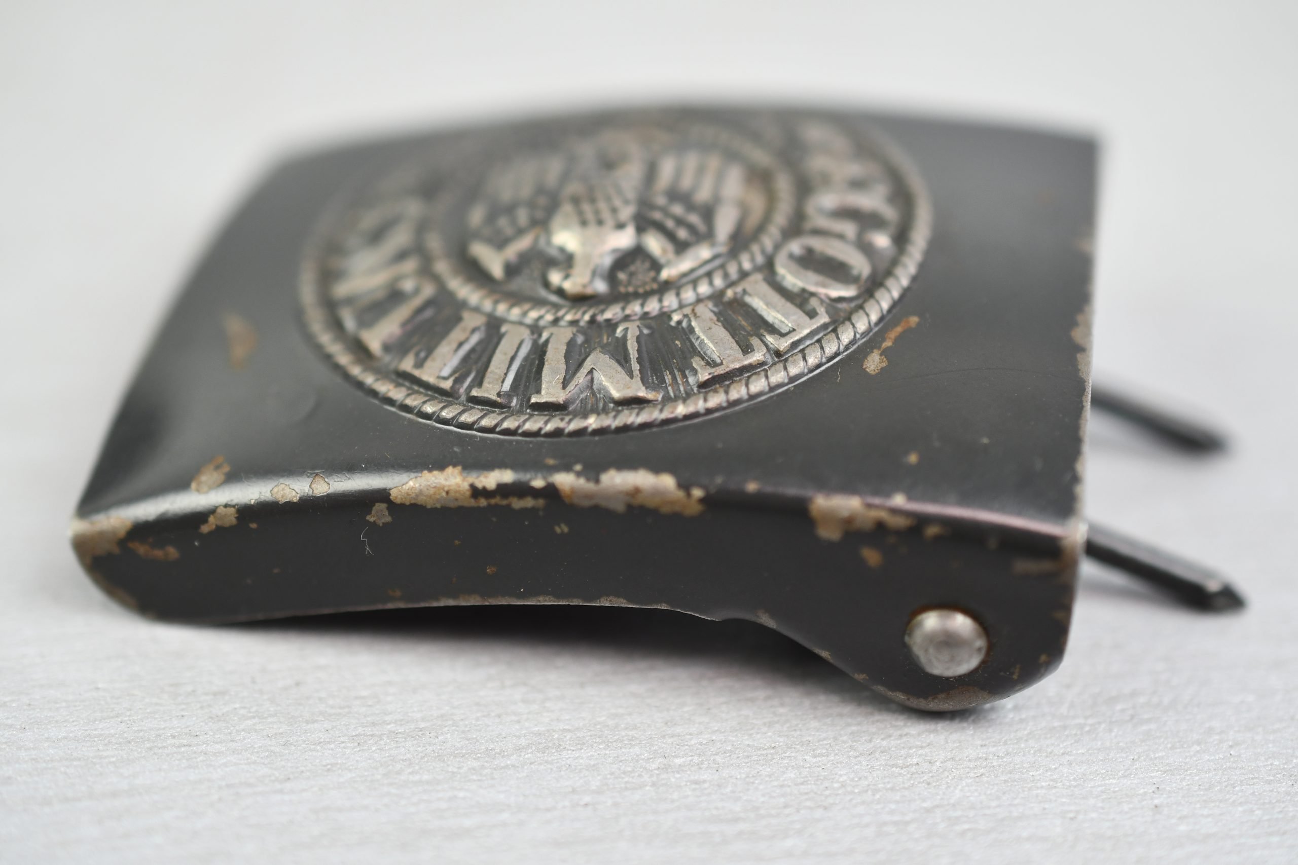 Late war grey army/navy steel belt buckle — image 5