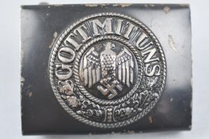 Late war grey army/navy steel belt buckle