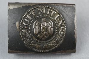 Late war grey army/navy steel belt buckle