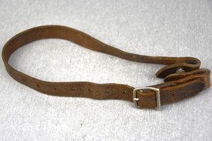 Luftwaffe chocolate brown helmet chin strap by Franz Brehme 1939