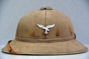 Luftwaffe 'Afrikakorps' captured sun faded 'blue' tropical pith helmet made …