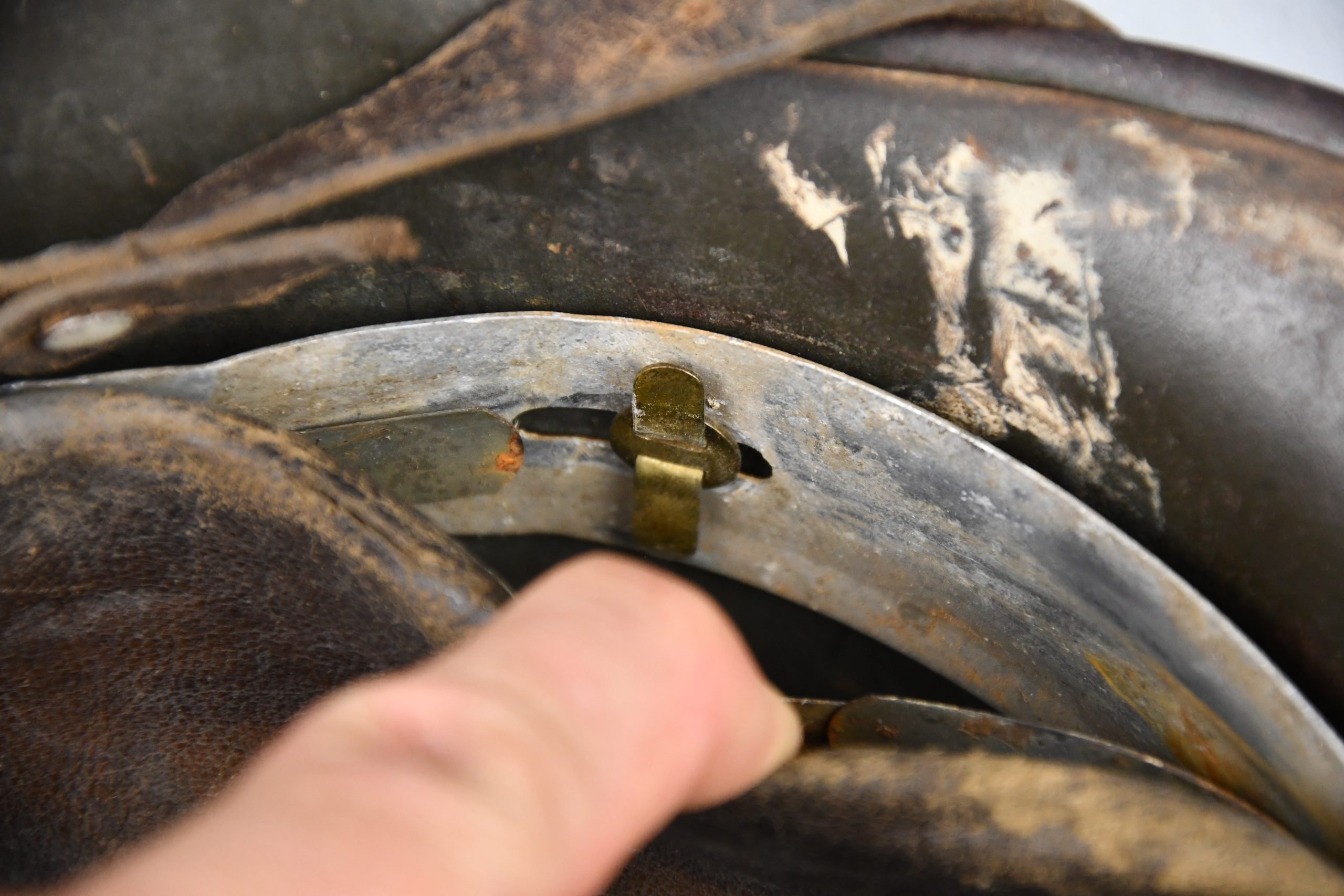 M35 army (Heer) ex-double decal 'overpaint' steel helmet Q64 — image 18